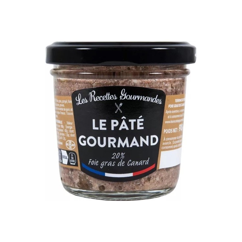 Le pâté gourmand 20% foie gras de canard 90g