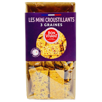 Crackers sésame, lin, chia