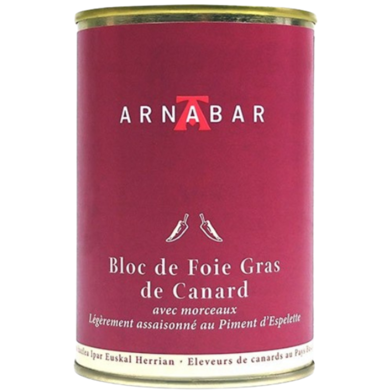 Bloc de foie gras au piment d'Espelette en 580 g