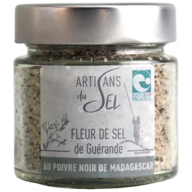 Fleur de Sel de Guérande au poivre noir de Madagascar - 85gr