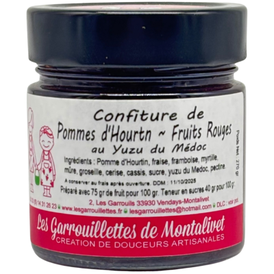 Confiture de pomme - fruits rouges