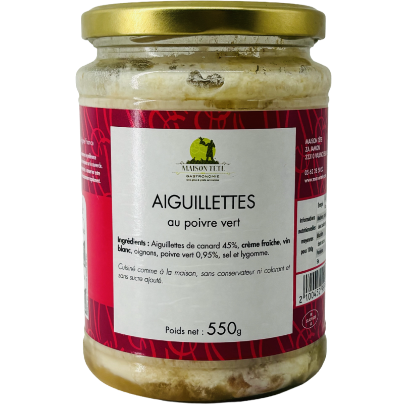 Aiguillettes de canard au poivre vert