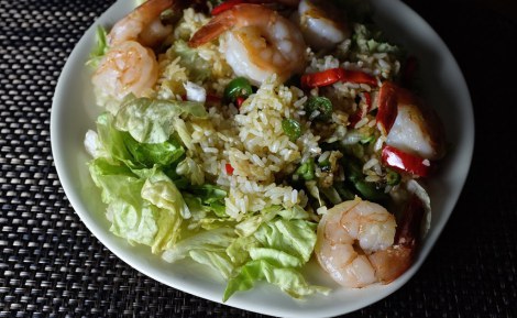 Salade de crevettes aux accents siatique