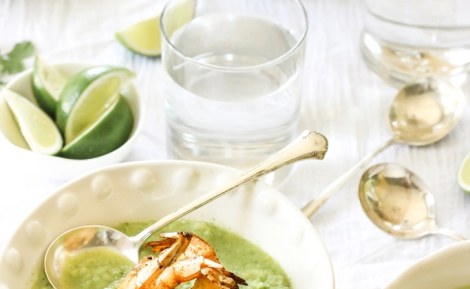 Gelée de gaspacho aux crevettes